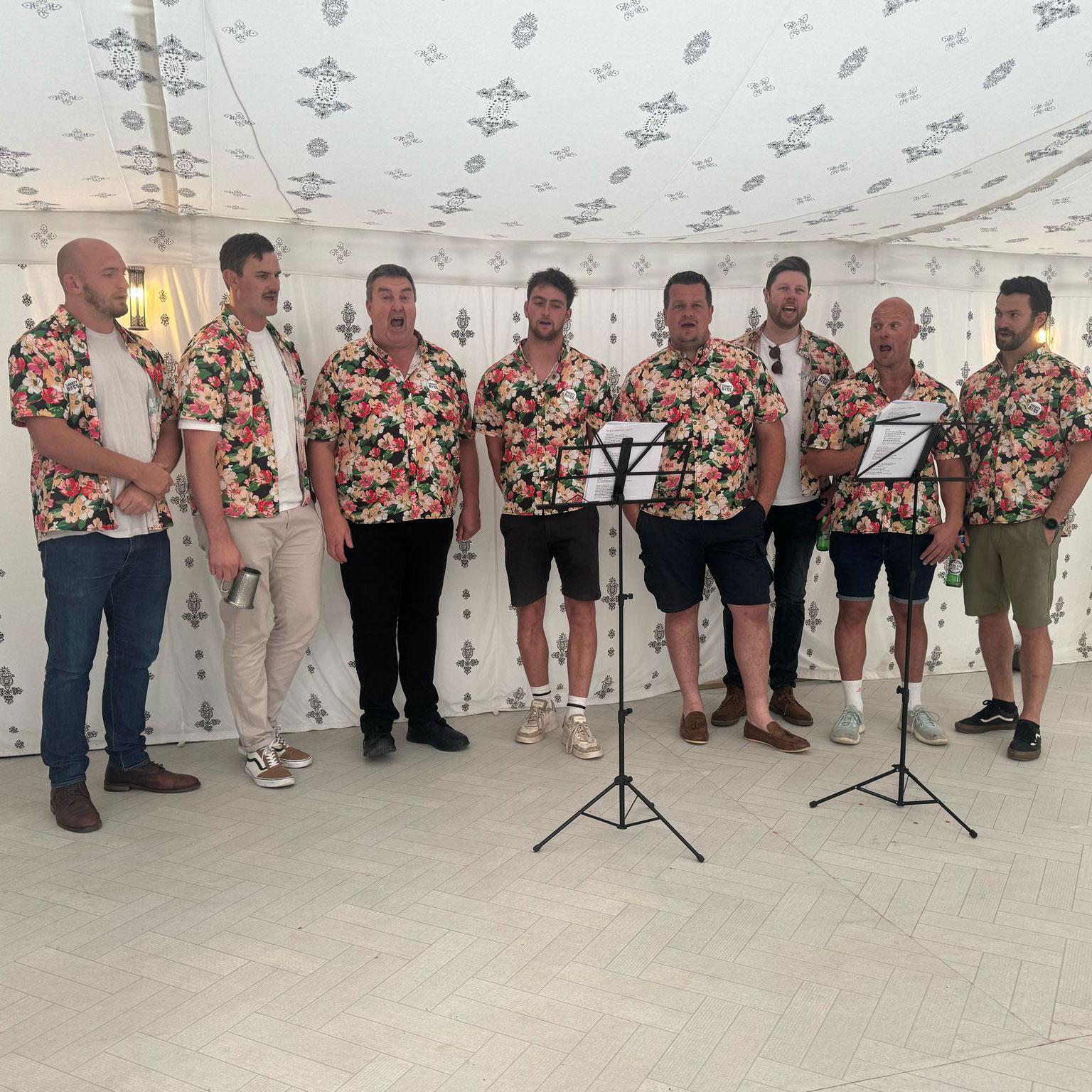 The band performing