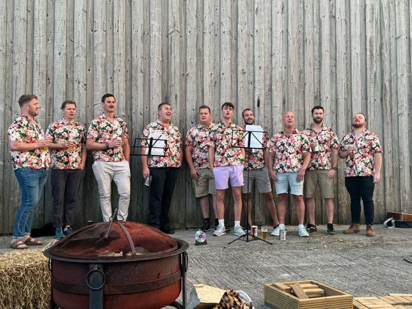 The guitarist playing